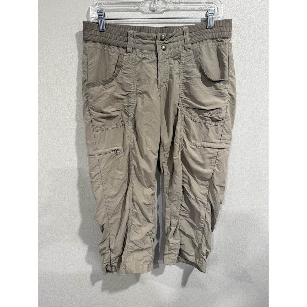 Kuhl Capri Pants Women's Size 6 Reg khaki Stretch Elastic Waist Hiking Outdoor